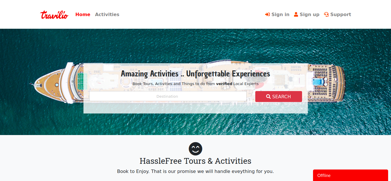 Travilio : Tourism Activities Store